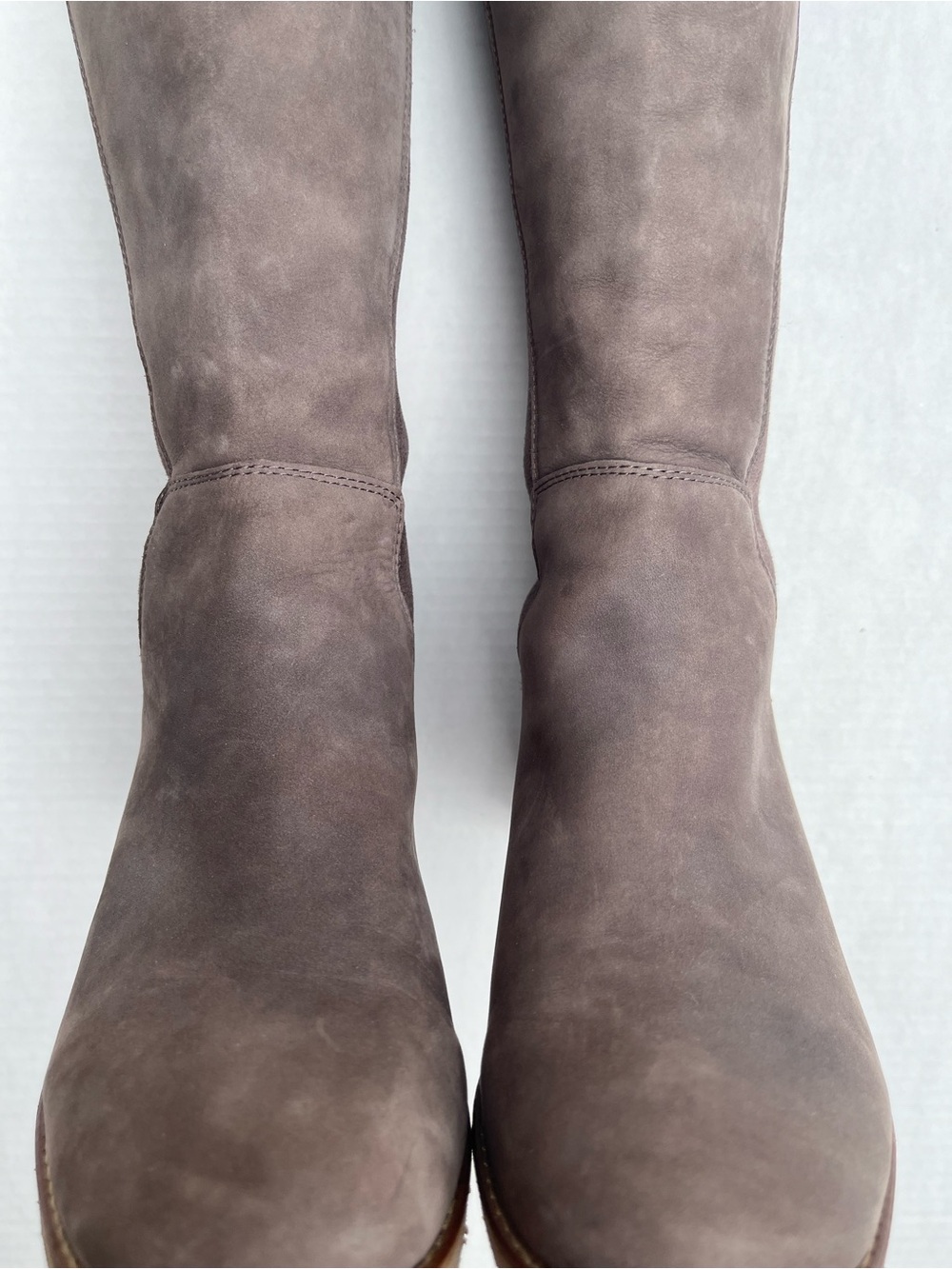 Lucky Brand Tilaree Knee High Boots 7.5 Suede Leather Taupe Equestrian Capsule - Picture 9 of 16